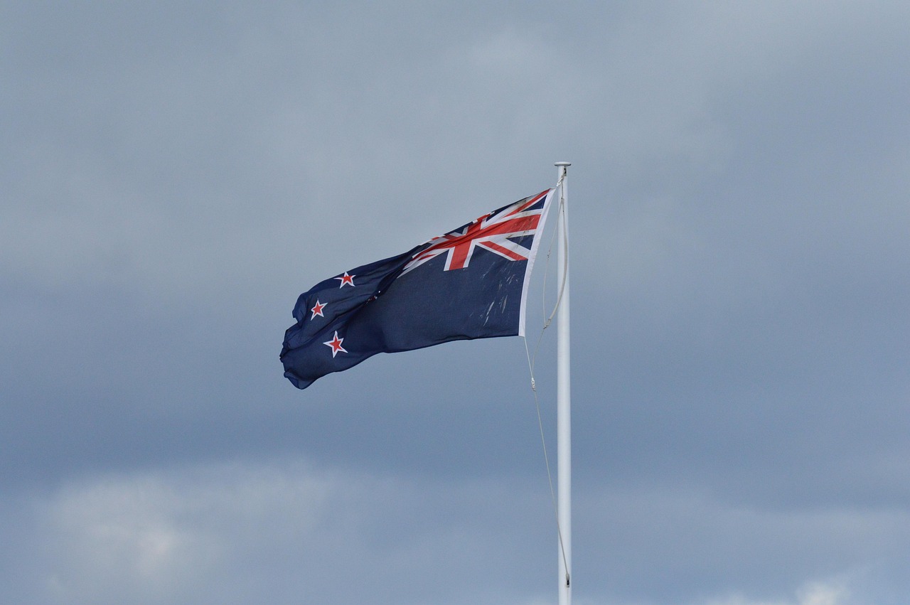 Flag, new zealand, wind — examplearticle